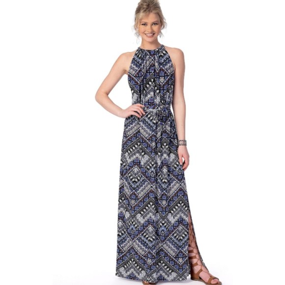 McCall's 7405 - Misses' Gathered Neckline Dresses with Ties and Belt - Picture 3 of 4